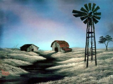 フリーハンド Painting - 風車 BR フリーハンドの風景